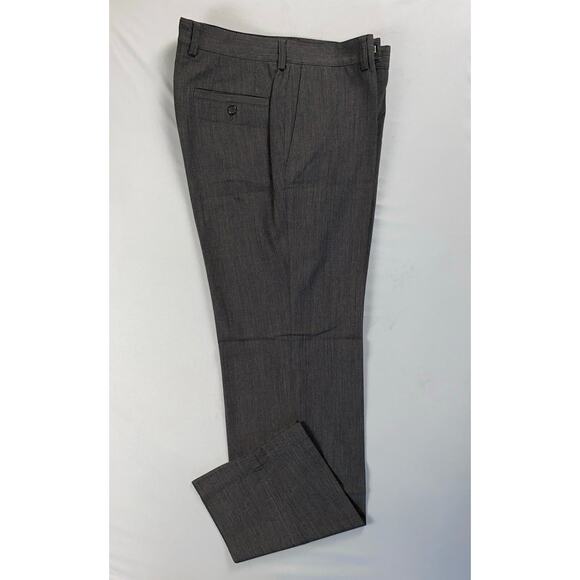 Hugo Boss Chuck U Flat Front Stretch Wool Dress Pants. Charcoal, Men's 34X34.5 - Picture 2 of 9